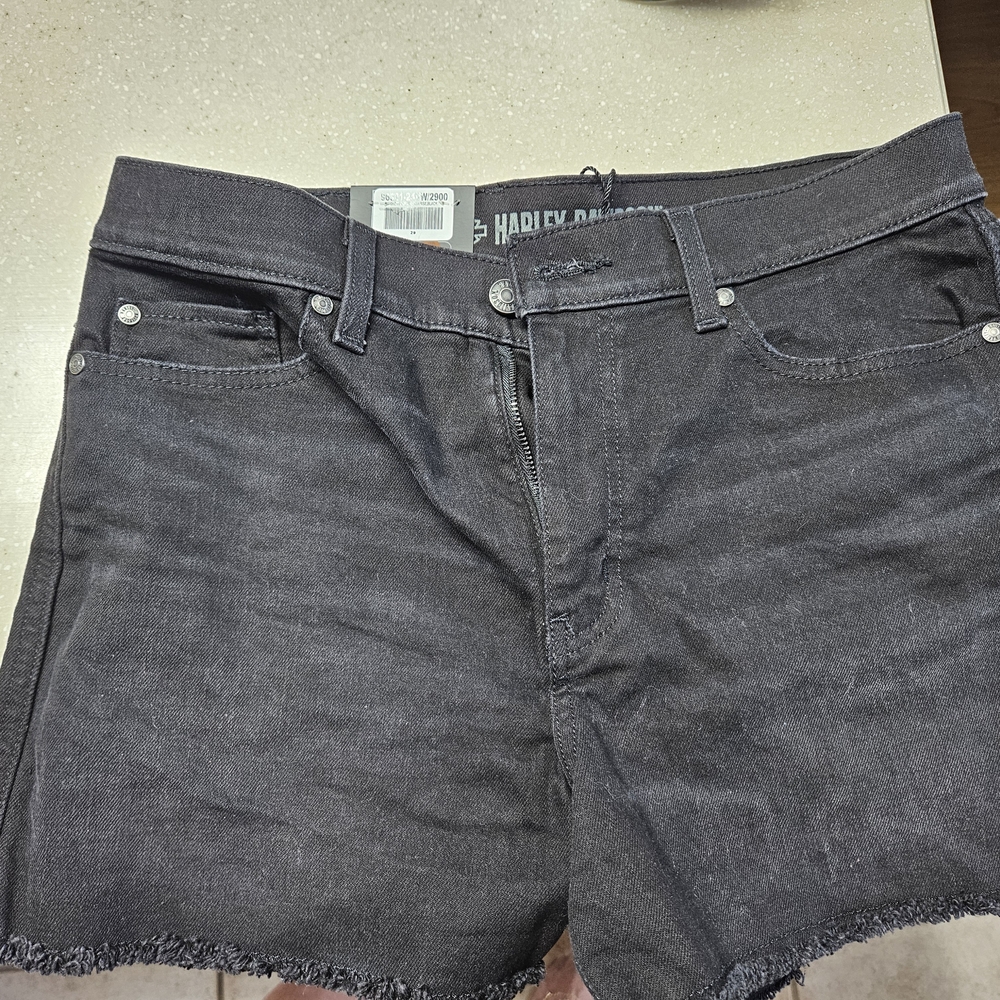 Harley-Davidson Black Denim Shorts